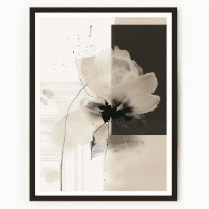 Modern framed floral wall art