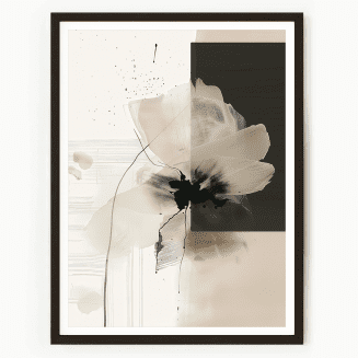 Modern framed floral wall art