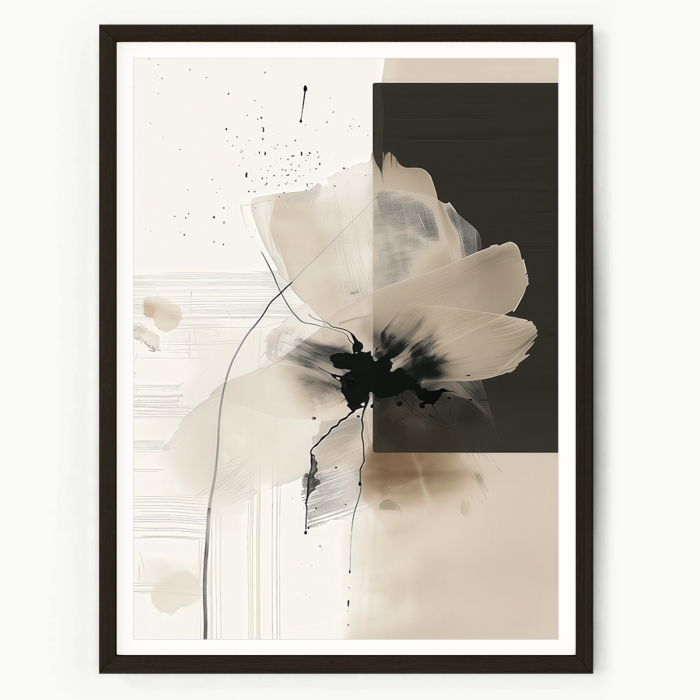 Modern framed floral wall art