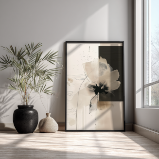 modern abstract floral art print