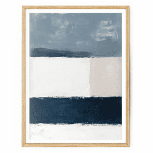 Soft pastel blue abstract wall art