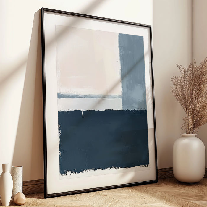 pastel abstract art in blue tones
