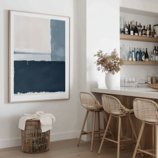blue watercolor abstract wall art