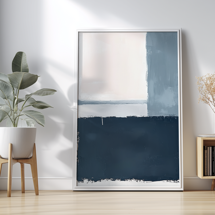 pastel blue abstract wall art print