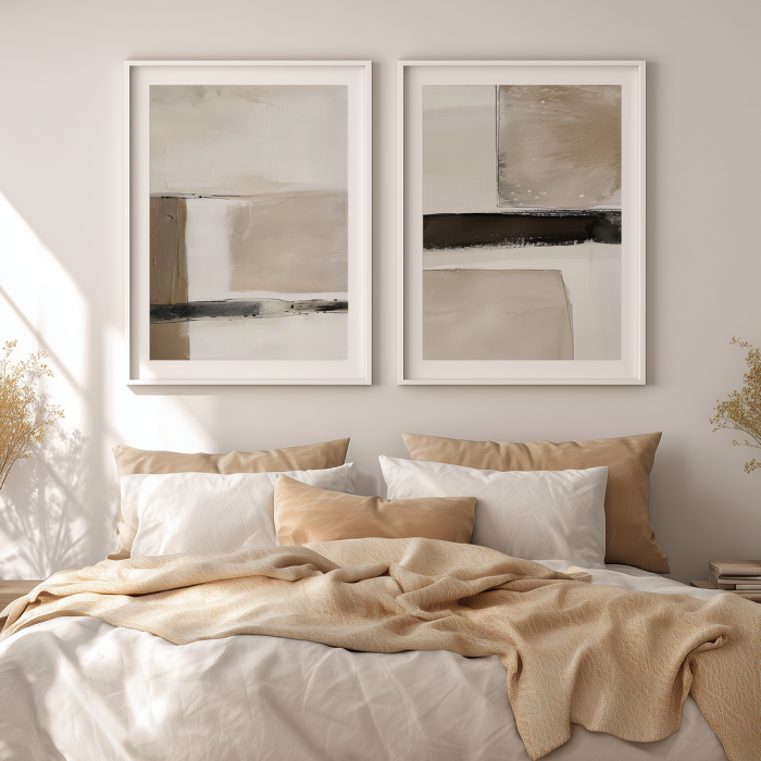 Contemporary Abstract Art Pair