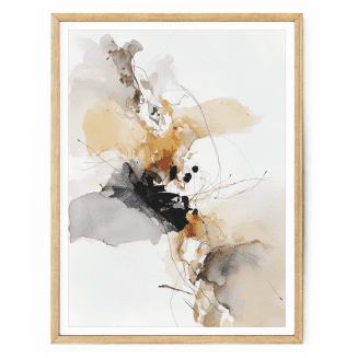 abstract wall art with burnt orange