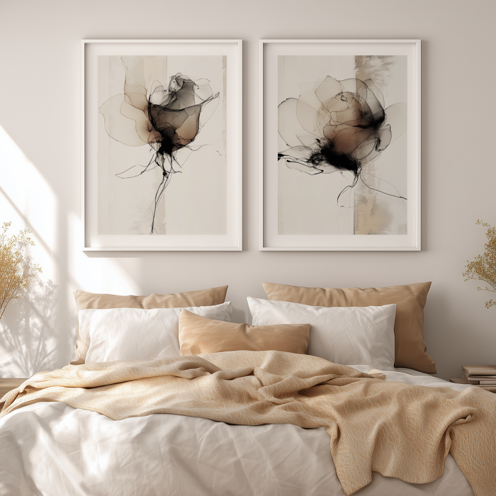 WATERCOLOR-FLOWER-over-bed